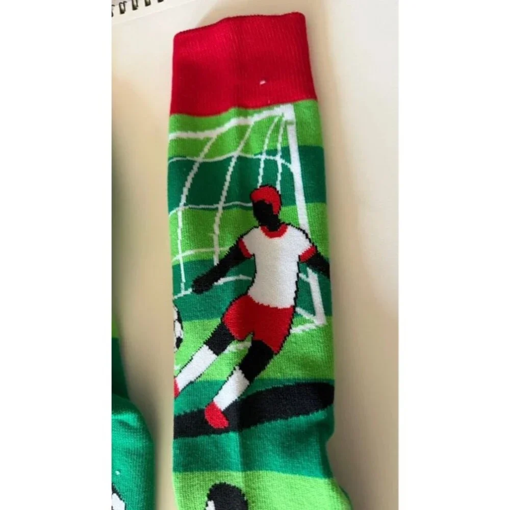 Soccer Socks Football Novelty Crew Socks Green Red Sports Fan Gift